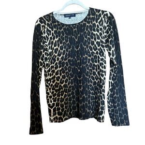 Jones New York Sweater Womens Small Multicolor Animal Print Silk Blend Pullover